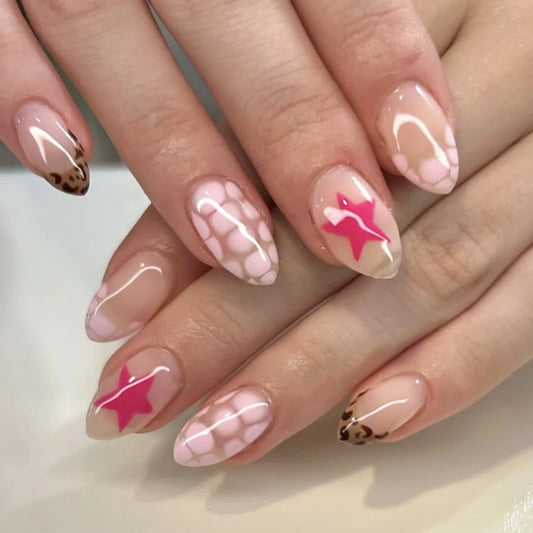 24Pcs Bow Rhinestone Detachable False Nails Press on Full Cover Wine Red Polka Dot French Manicure Tips Short Almond Fake Nails