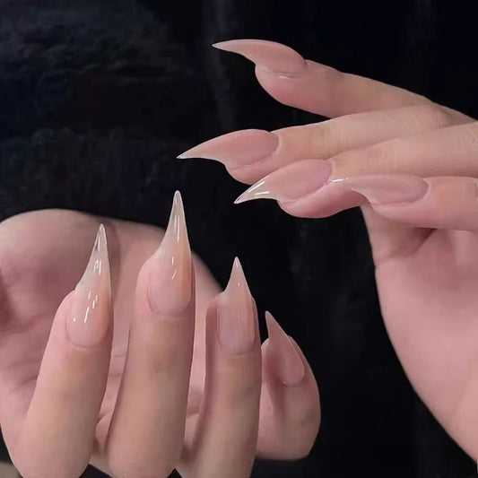 New Handmade Long Dragon Shape Claw Press on Nails Short Cat Claws Acrylic False Nail Stickers Rhinestone Fake Nail with Glue