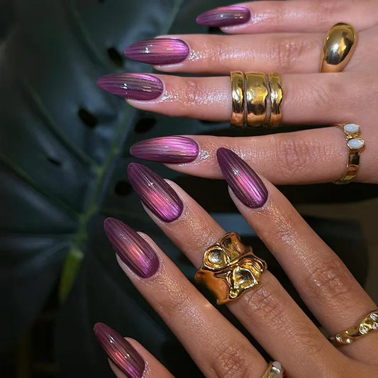24Pcs Purple Y2K Press on Nails Star Diamond Designs Full Cover Fake Nails Long Coffin Acrylic False Nails for Women y2k Girls