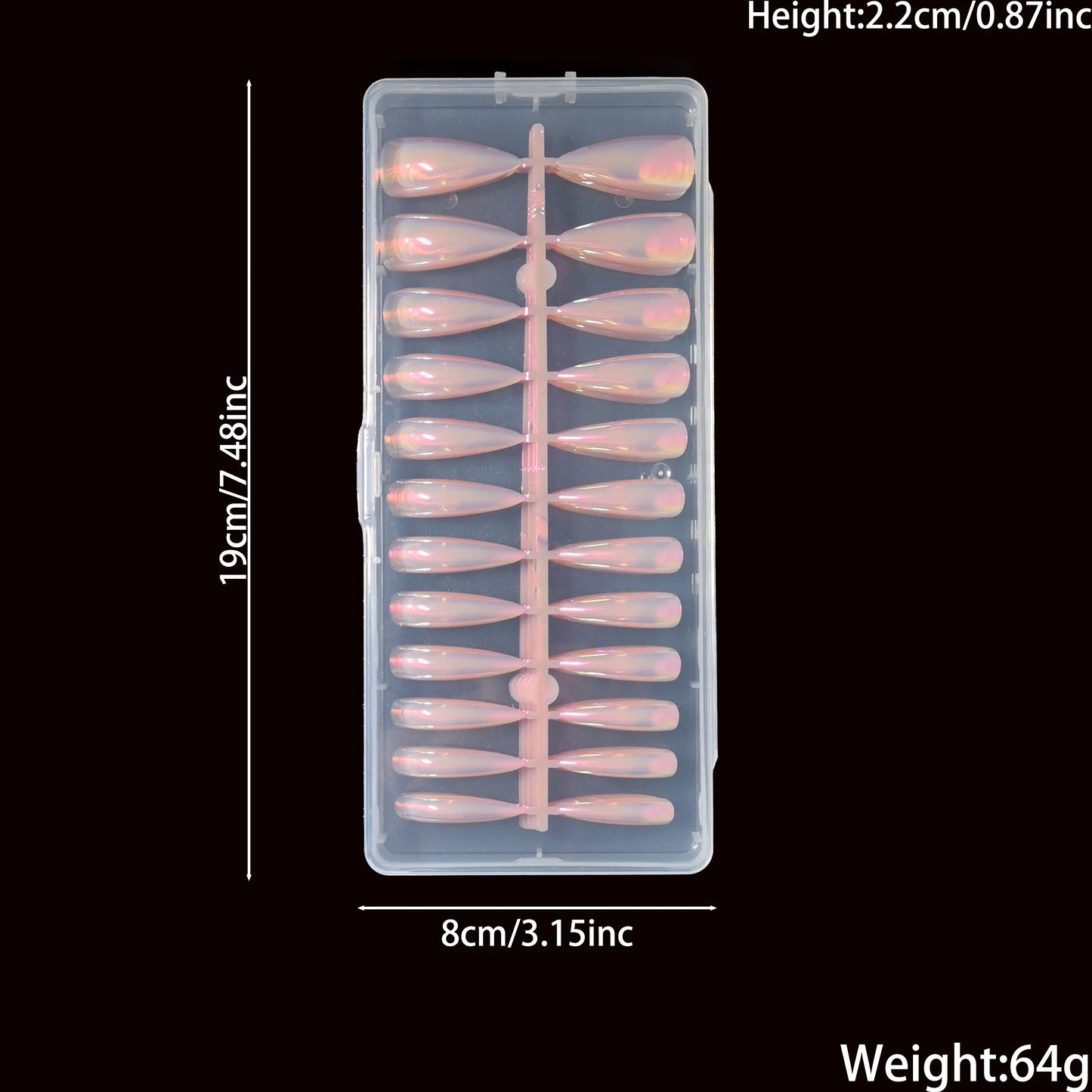 120Pcs extra long pink electroplated stiletto press-on nails, glossy texture, detachable design, easily upgrade your nail style,