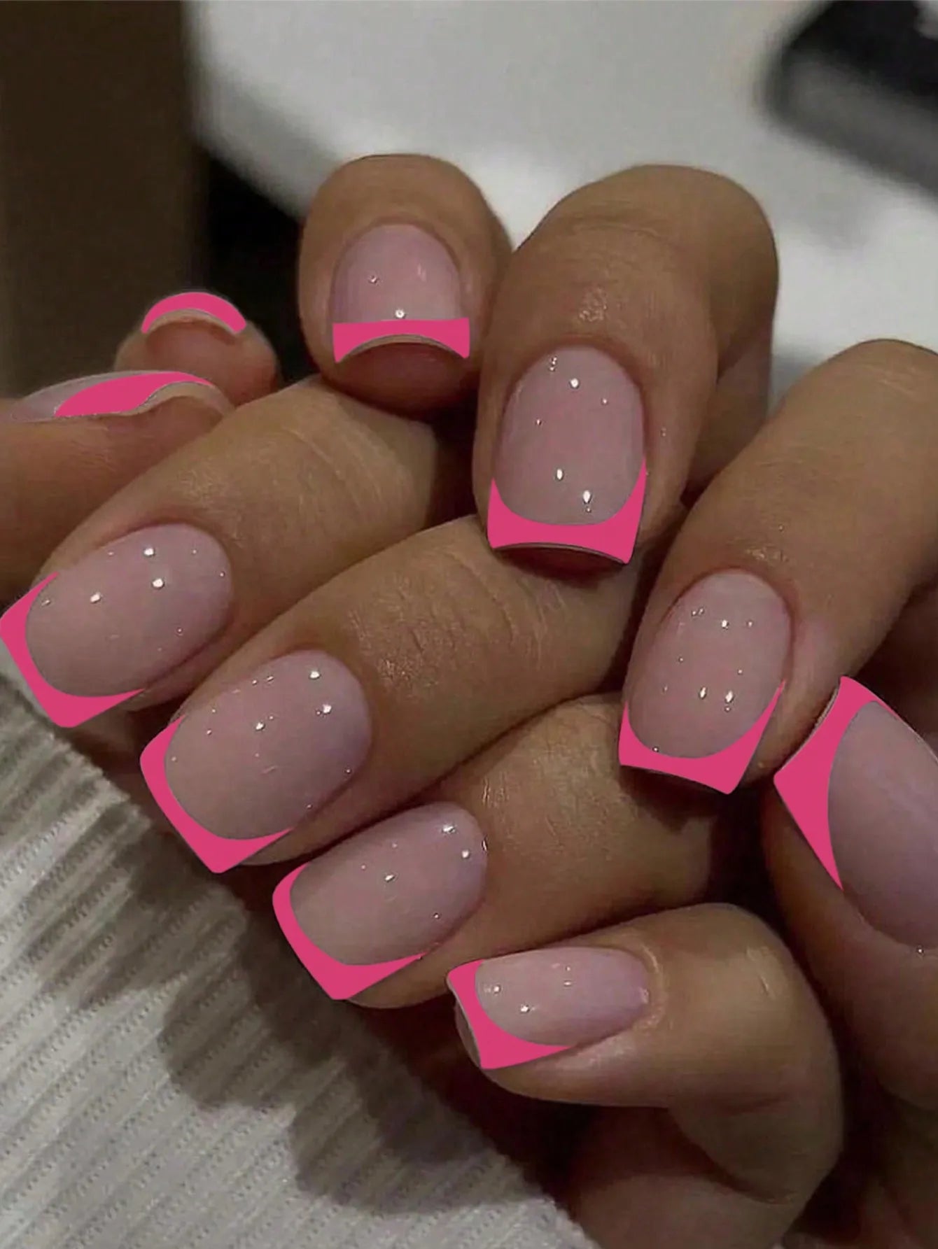 ARTAUG 24PCS Short colourful press on nails cartoon drawing press on nails cute sweety nails for girl women gift