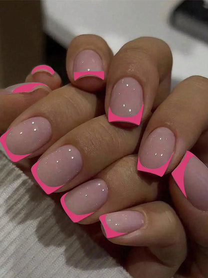 ARTAUG 24PCS Short colourful press on nails cartoon drawing press on nails cute sweety nails for girl women gift
