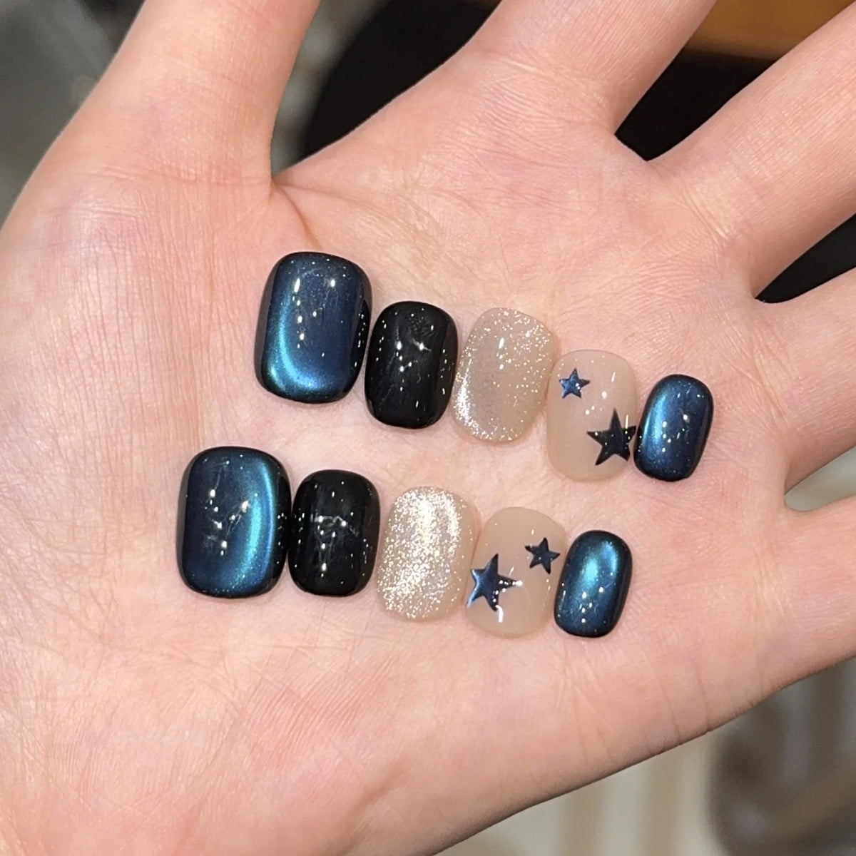 10pcs Pink Cat Eye Handmade Press on Nails Simple Fake Nails False Nail Artificial Nail Накладные Ногти Uñas Postizas Mujer 네일팁