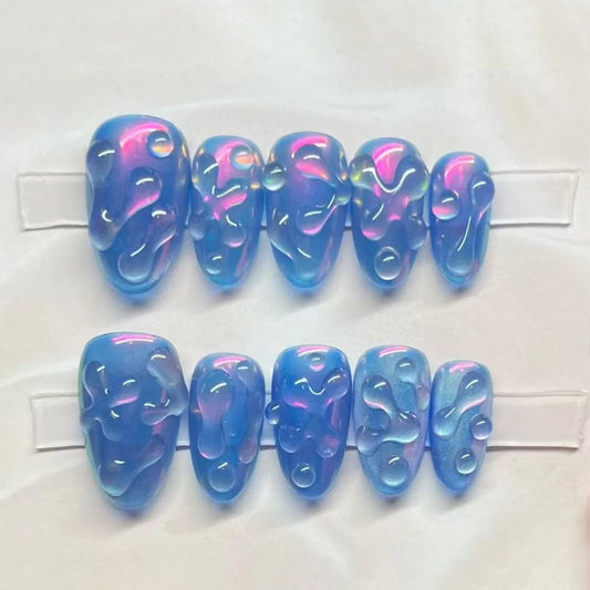 24pcs Solid Color Full Cover Nail Tips Simple Wine Red Design Short Almond False Nails Art Wearable Fake Nail Set Press on Nails