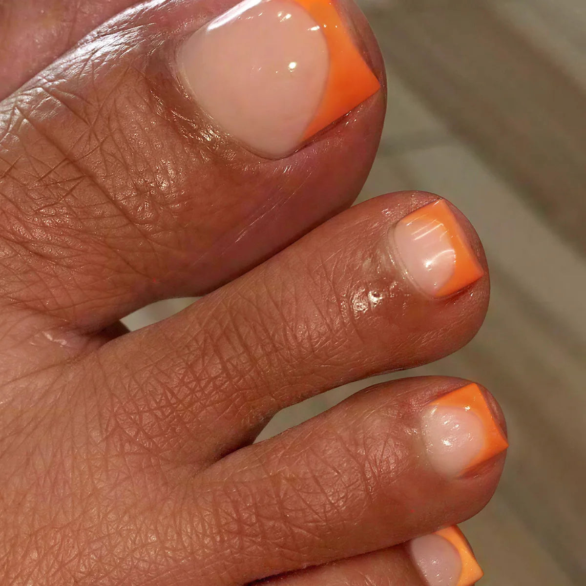 24Pcs Nude Pink Color Fake Nails Summer Barefoot Decor French Press On Toe Nails Women Girls Wearable False Nails Patches
