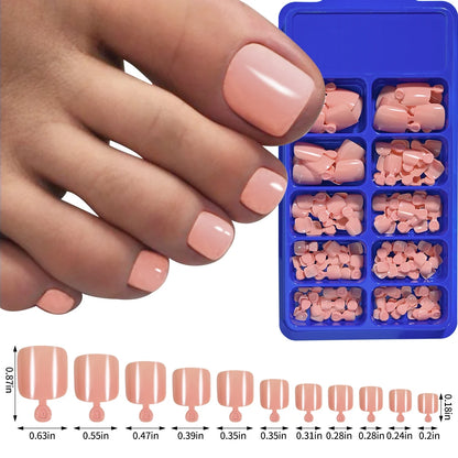 100Pcs White Clear Square Toenail Tips Short Press On Toenails Acrylic Fake Toe Nails Full Cover Artificial Foot Extension Tips