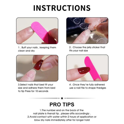 24pcs Dopamine DIY Manicure Art Little Stripes French Style Mid-length Squared False Nail Polka Dot Flower Printed Press On Nail