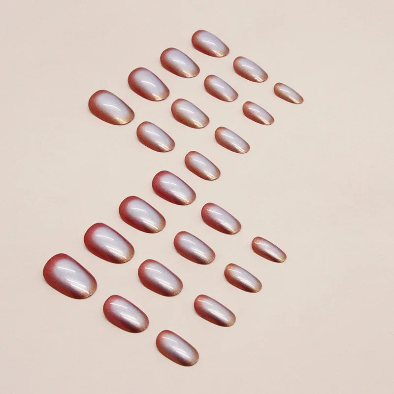 Aurora – Iridescent Gradient Oval Press-On Nails