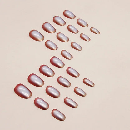 Aurora – Iridescent Gradient Oval Press-On Nails