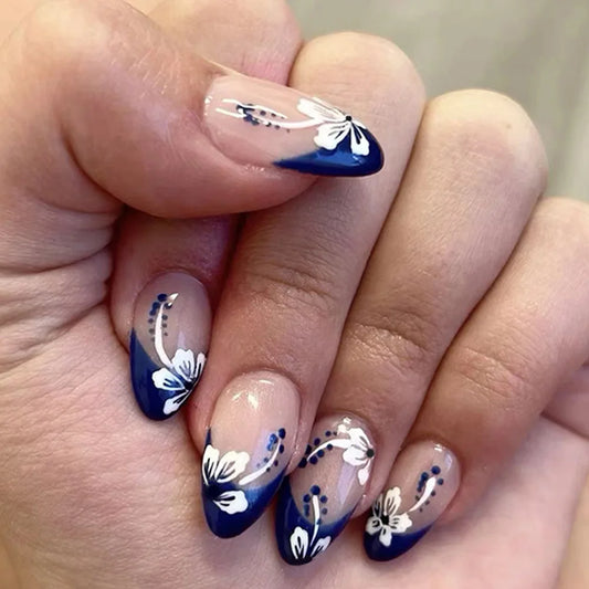 24pcs Y2k Red Manicure Short Almond Press on Nails Gilded Smudge Fake Nail Star Design Stick on False Nail Finished Fake Nail