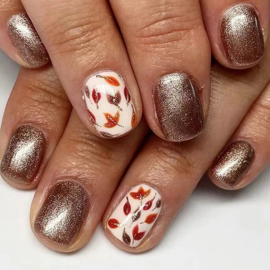 24pcs Press on Nails Flower Full Cover Wine Red Short Square False Nail Tips Stripe Design Stick on Nails Sets Ballet Manicure