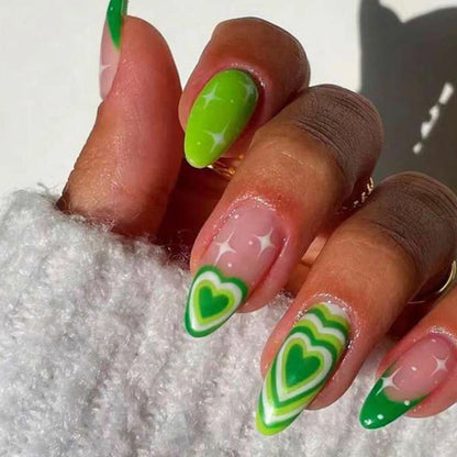 24pcs ，Black French Tip Press on Nails Valentine Fake Nails with  Glossy Almond Nails False Nails Black  on Nails