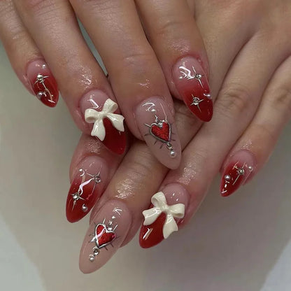 24pcs Nude Color Almond False Nails Shiny Powder Design Tips Short Oval Fake Nail Simple Detachable Press on Nails Finished Sets