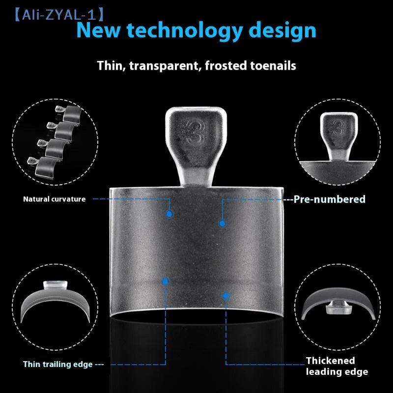 【ZYAL-1】120 Pcs/box Fake Toe Nail Tips Frosted Half Cover Toenail For Pedicure Square Press On Toenails Nail Salons DIY