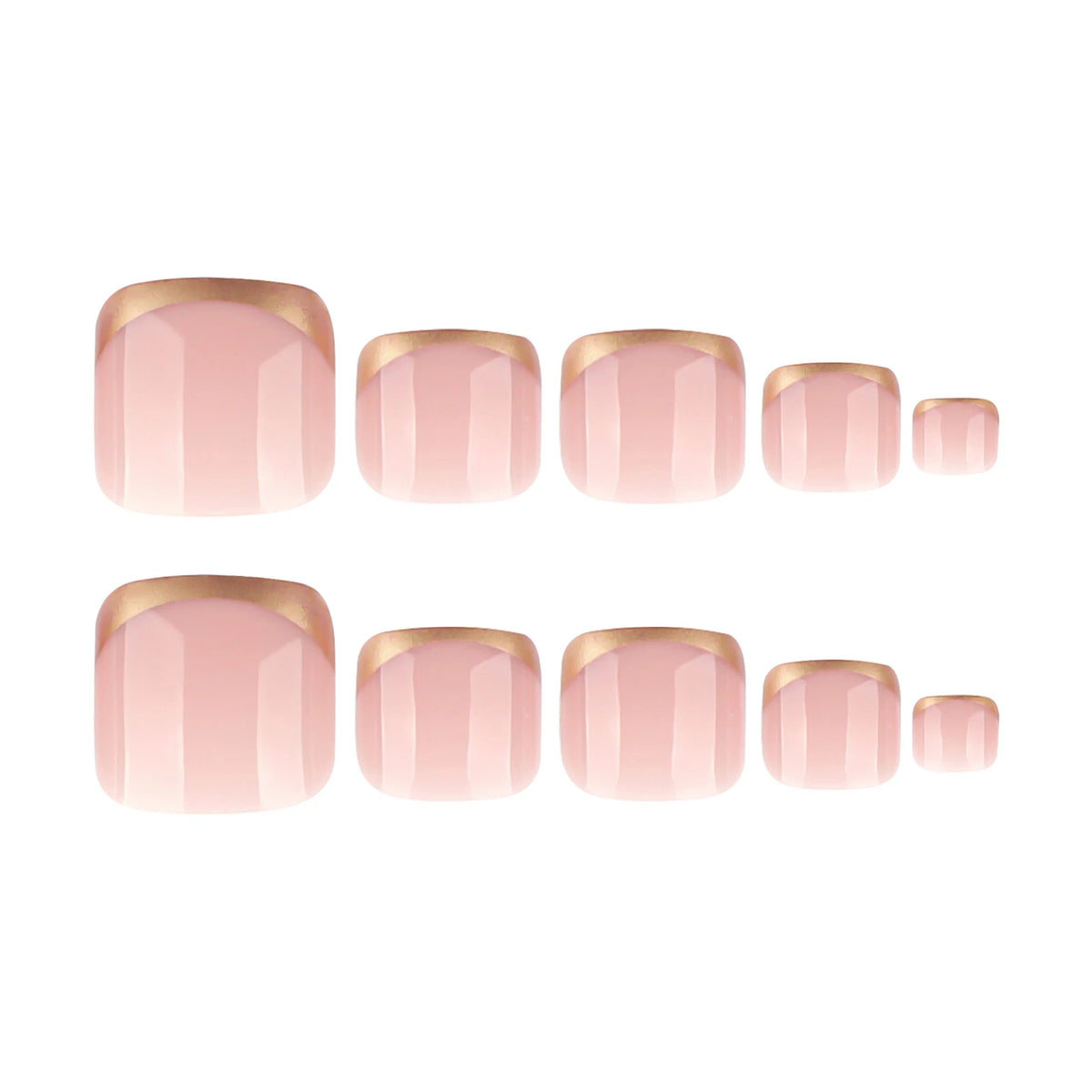 24Pcs Nude Pink Color Fake Nails Summer Barefoot Decor French Press On Toe Nails Women Girls Wearable False Nails Patches
