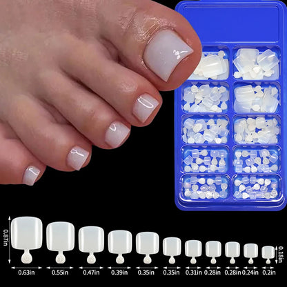 100Pc/Set Solid Color Simple Foot Fake Nails Artificial Red Fake Acrylic Nails Press On Toenails Art Tips Gluing Manicure Tool #