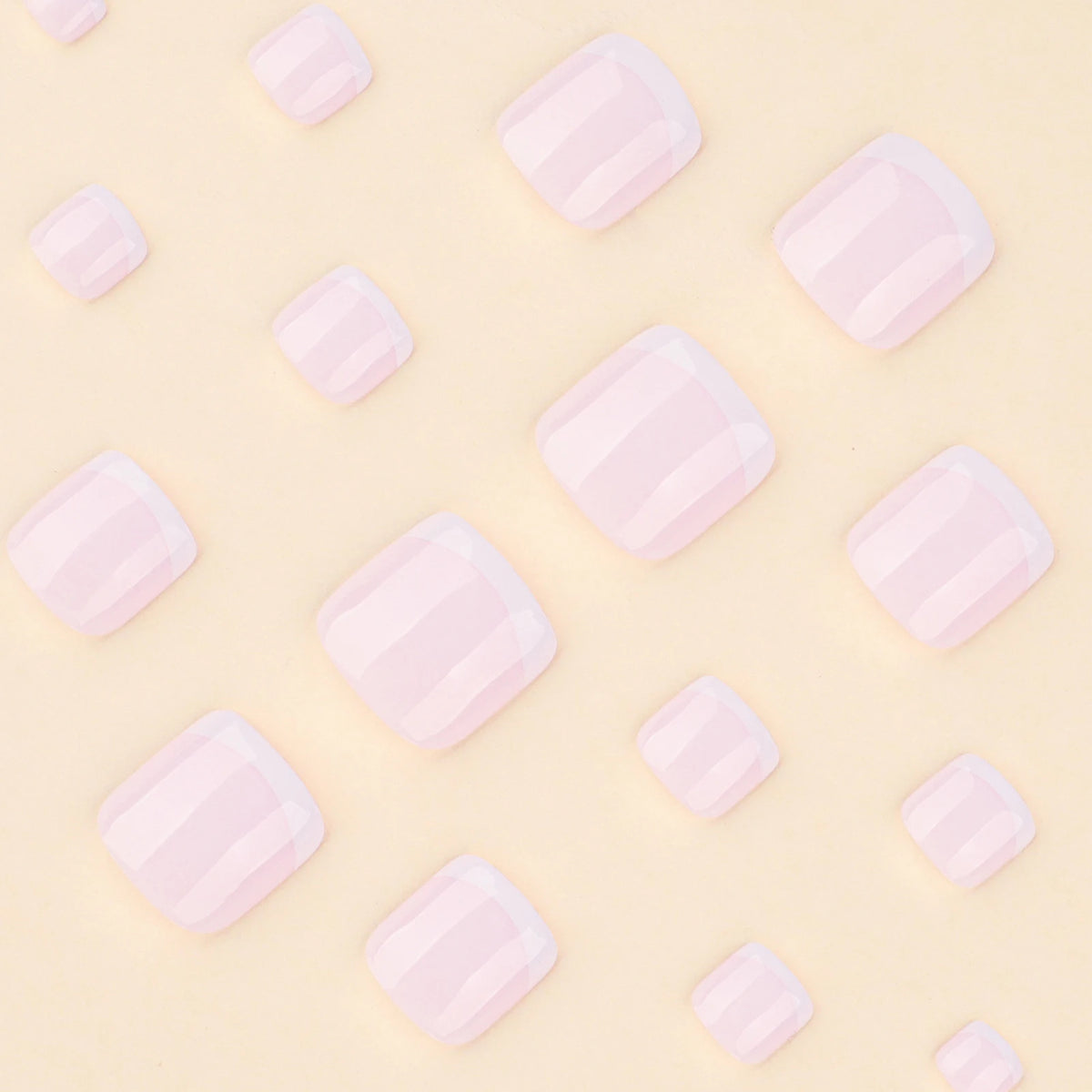 French White False Toe Nails 24pcs Simple Design Full Cover Acrylic Fake Toe Nails Press On Toenails Short Square Diy Manicure