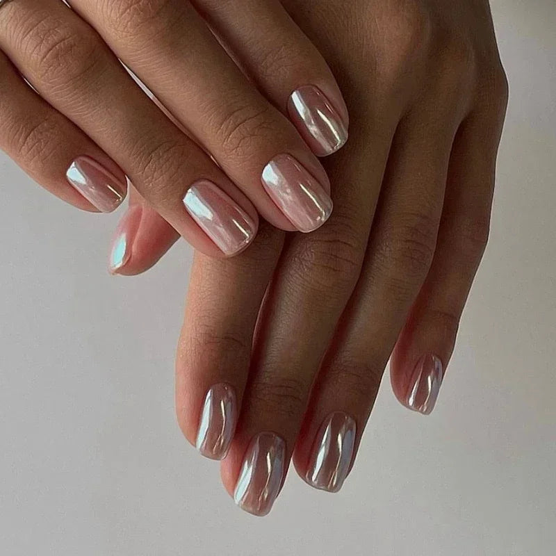 Eclipse – Black Pearl Glossy Almond Press-On Nails