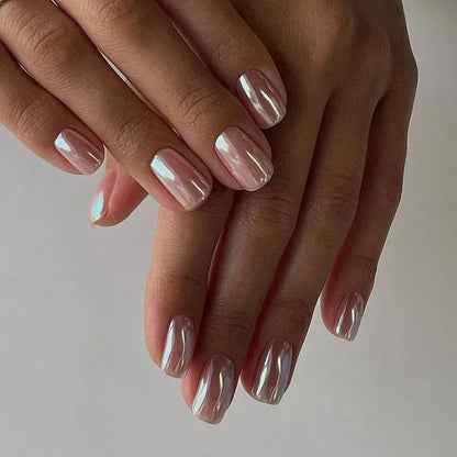 Eclipse – Black Pearl Glossy Almond Press-On Nails