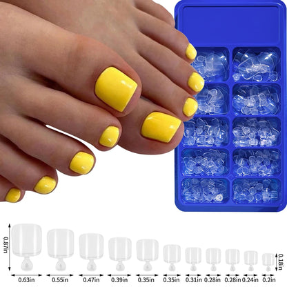 100Pc/Set Solid Color Simple Foot Fake Nails Artificial Red Fake Acrylic Nails Press On Toenails Art Tips Gluing Manicure Tool #