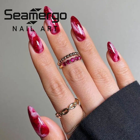 24PCS Green Gradient Medium Almond Press on Nails Full Cover Simple Designs Retro French Fake Nails Artificial Wearable Manicure