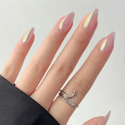 Aurora – Iridescent Gradient Oval Press-On Nails