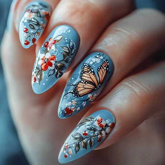 24Pcs Mid-length Almond Fake Nail with Colorful Checkered Pattern Press on False Nails Dopamine Datachable Full Cover Nails Tips