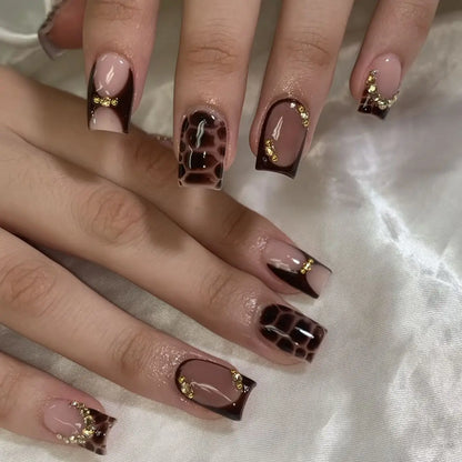 24pcs Press on Nails Short Almond Bowknot Black Press on Nails White Pearl Sweet French Tip Press on Nails Cute Nail Artificial
