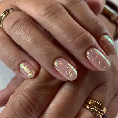 Eclipse – Black Pearl Glossy Almond Press-On Nails