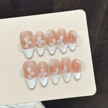 10pcs Rose Red Cat's Eye Press On Nails Solid Pitaya Color Almond Handmade Fake Nail Shiny Sequins Designs Spicy Girl False Nail