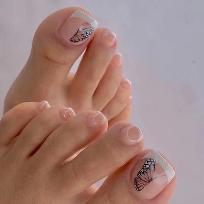 Press On Toenails 2023 Summer False Toenails For girls Cute Nail for Foot Artificial Nail tips Full Cover Nails feet False Nails