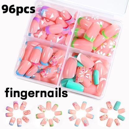 Cherry – Red Short French Press-On Toenails