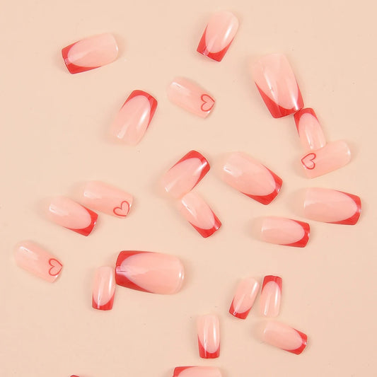 Simple Wine Red French False Nails, European and American Light Luxury Style Ins Nail Enhancement, Detachable Nail Patches