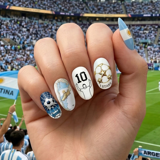 24Pcs Football Press on Nails Fanatic Football-Themed Fake Nails Art Set-Perfect For Watching Games And Sports Party-Simple Diy