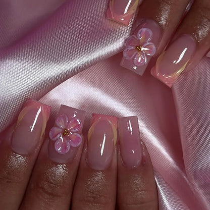 24pcs Press on Nails Short Almond Bowknot Black Press on Nails White Pearl Sweet French Tip Press on Nails Cute Nail Artificial