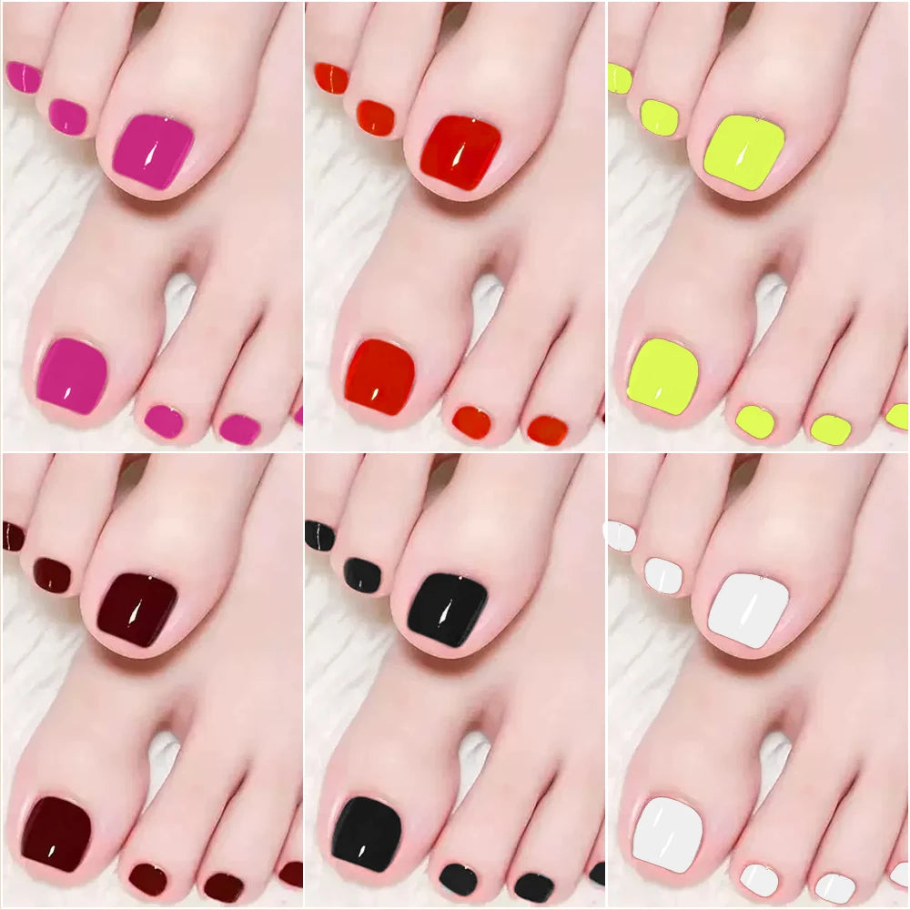 Cherry – Red Short French Press-On Toenails