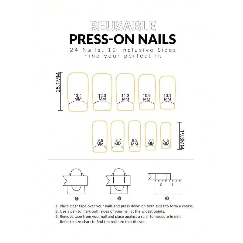 24pcs/Set Y2K French Medium Length Nail Tips, Sweet 3D Pink Flower & Wavy Design With Golden Beads Accent, Press-On Artificial