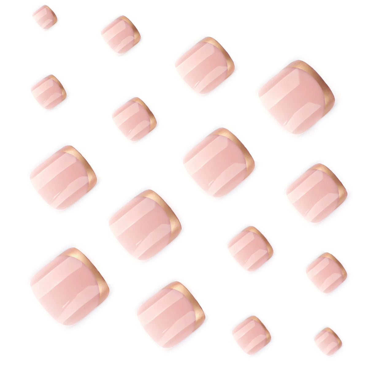 24Pcs Nude Pink Color Fake Nails Summer Barefoot Decor French Press On Toe Nails Women Girls Wearable False Nails Patches