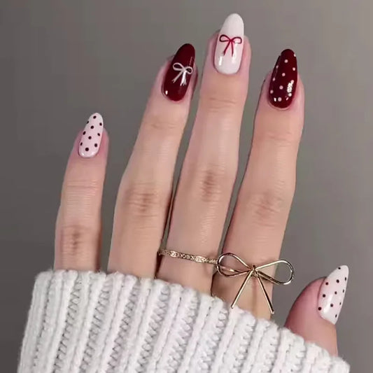 24pcs Flower Butterfly Design False Nail Aurora Cat's Eye Tips Almond Press on Nails Simple Wearable Gradient French Fake Nail