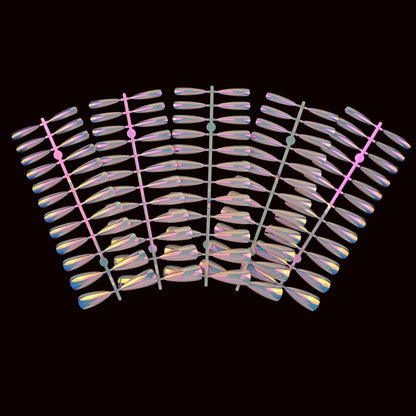 120Pcs extra long pink electroplated stiletto press-on nails, glossy texture, detachable design, easily upgrade your nail style,