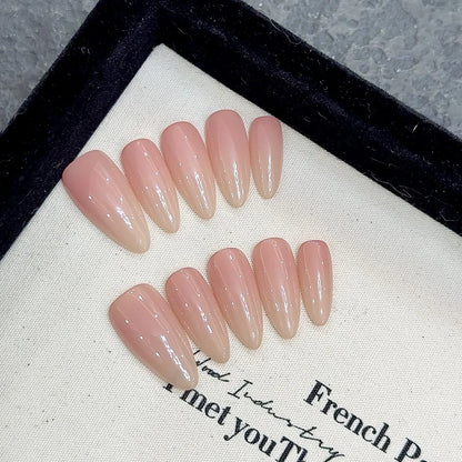 10Pcs 3D Flower Almond Handmade Press on Nails Fake Nails Wearable Stick-on Nails False Nail Uñas Postizas Накладные Ногти 네일팁