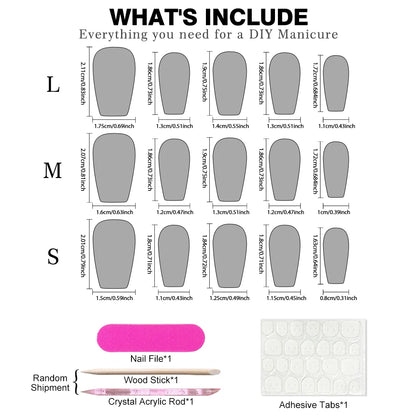 10pcs/bag Plaid Butterfly Star Sea Blue Moonlight French Cat Magnetic Handmade Press On Nails Short Coffin Detachable False Nail