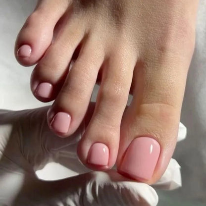 Wine Red Solid Color False Nails Art Simple French Pink White Polk Dot Summer Beach Fake Toenails Charms Cat Eye Press on Nails