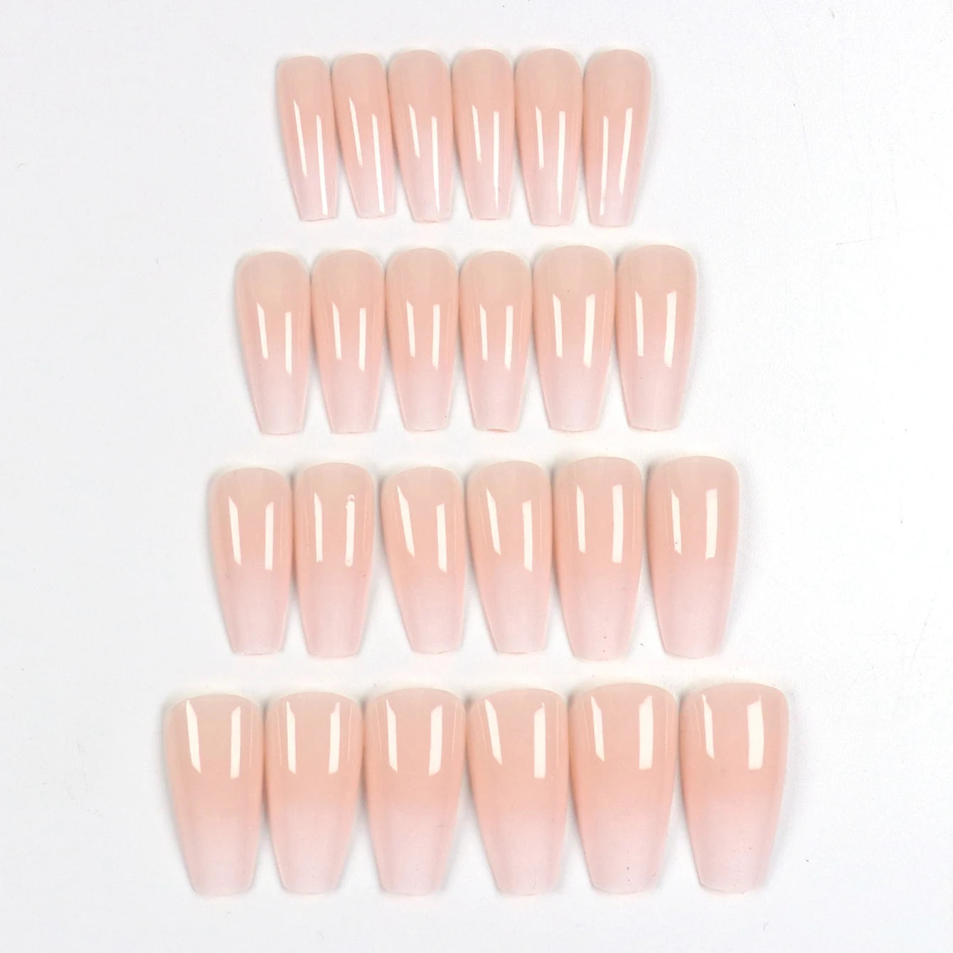 24pcs Instantly Upgrade Your Look With Pink and white gradient false nail set 1pc Nail File & 1Nail Glue Sticker Kit Nails
