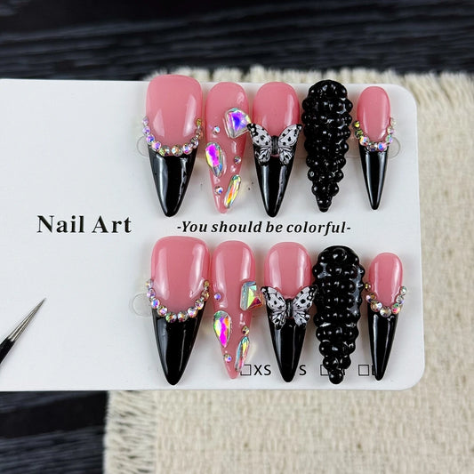 10pcs high-end Luxury-luxurious lady's style, hand-painted three-dimensional butterfly, dazzling cluster of diamonds handmade
