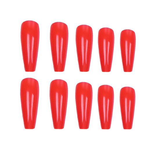 24pcs French Press Red Long Coffin Nail False Nails Reusable Acrylic Nails Full Coverage Acrylic False Nails For Daily Wear