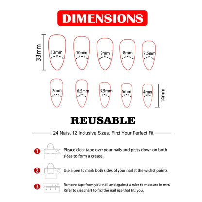 Fashion Trends 24Pcs/Set Women Girls Long Stiletto French White Gradient Full Coverage Wearable Fake Nail Press on Nail Art