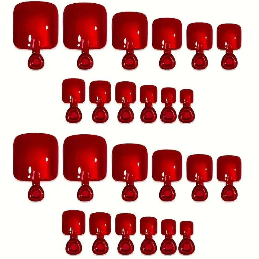 96pcs/Box 4Colors Cat Eye Press-On Toenails French Short Square Press-on Toenail Design Full Cover for Wearing Feet Nail Supplie