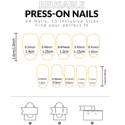 24pcs Instantly Upgrade Your Look With Pink and white gradient false nail set 1pc Nail File & 1Nail Glue Sticker Kit Nails