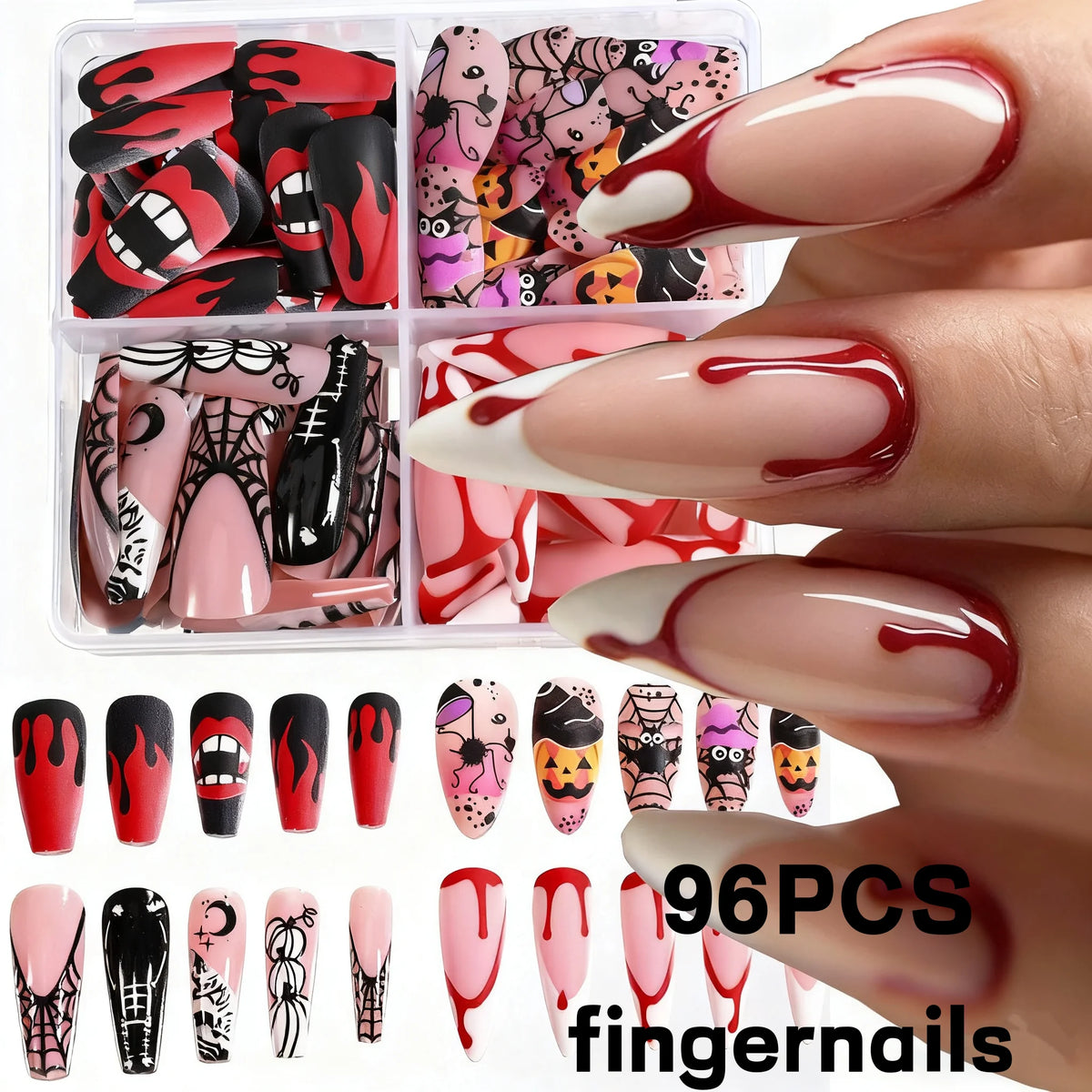 Cherry – Red Short French Press-On Toenails